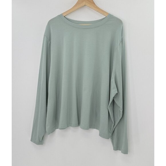 A New Day Plus Size Muted Green Lyocell Blend Round Neck Shirt Sz 3x‎ Modest - Picture 1 of 9